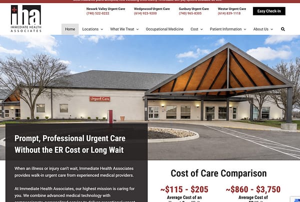 Immediate Health Associates Website Design