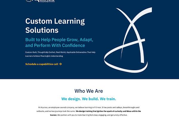 Custom website design for Aquinas Leadership Group