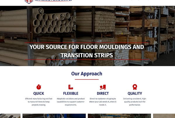 National Metal Shapes Website Design
