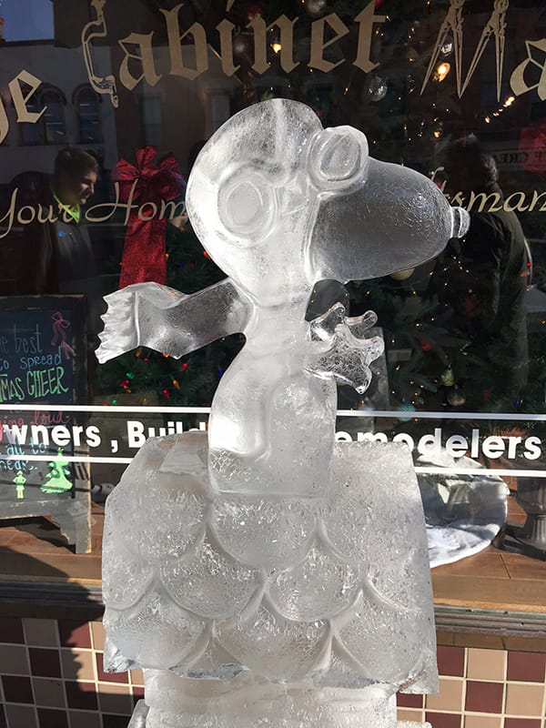 Uptown Westerville Annual Ice Sculpture Tour - Snoopy - Robintek: Columbus Ohio Web Development