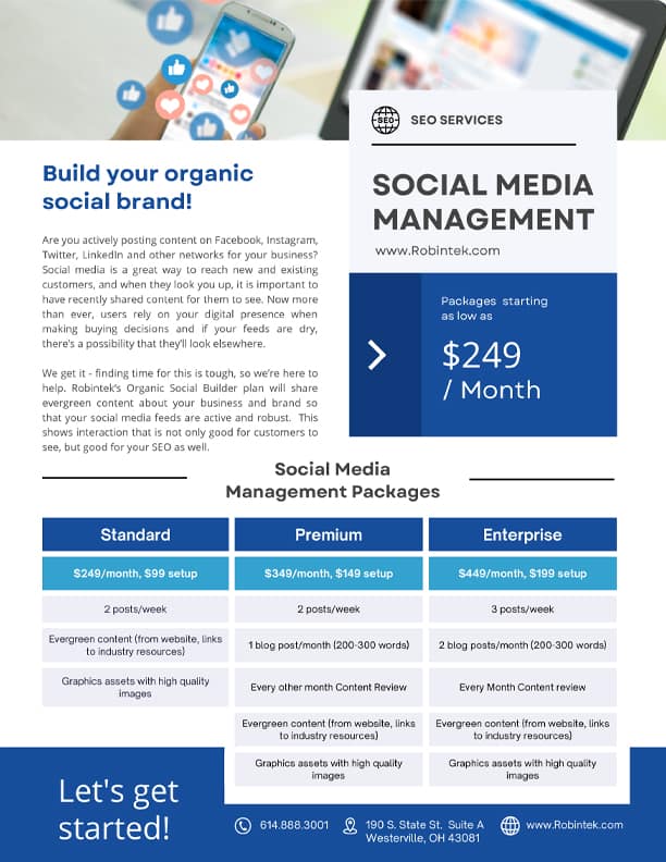 Robintek Social Media Management Flyer