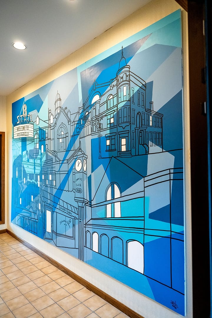 The New Adam Hernandez Mural of Westerville located in the Robintek Office