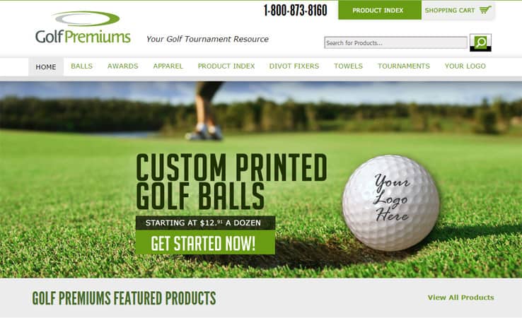 website design golf premiums