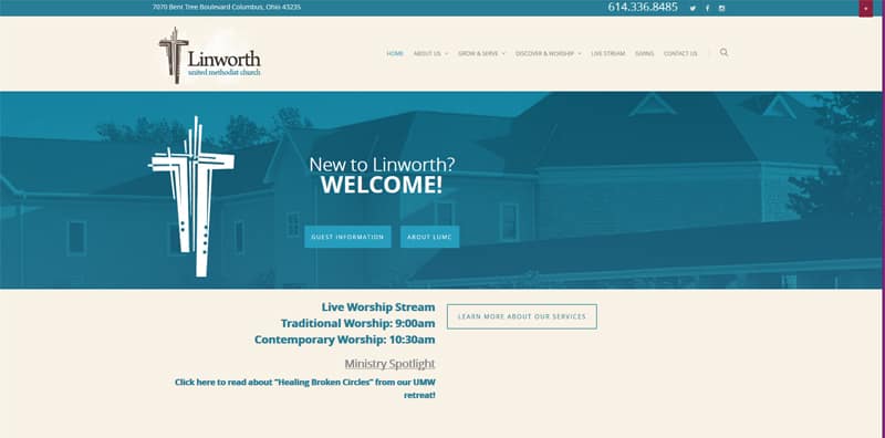 Linworth United Methodist Church Website Design