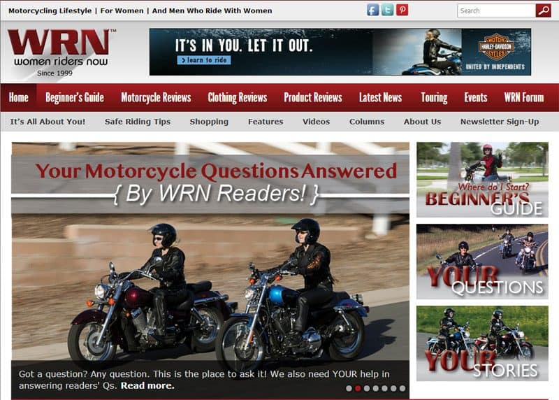 Women Riders Now - Online Magazine Website