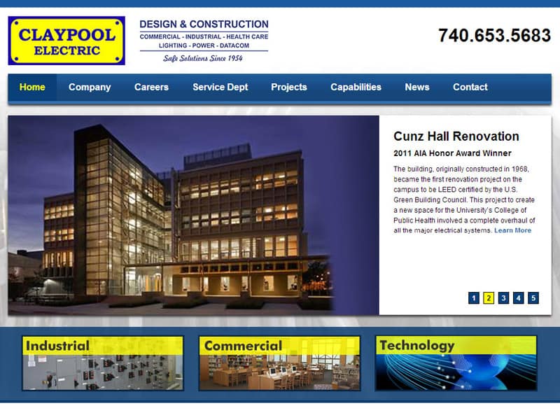 Claypool Electric Robintek Columbus site Design, Graphic Design & SEO Company
