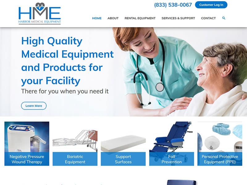Harbor Medical Equipment Robintek Columbus site Design, Graphic