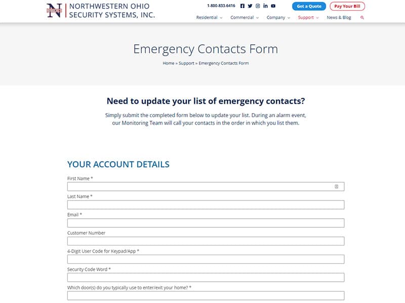 NWOSS Custom Contact Form by Robintek: Columbus Website Design