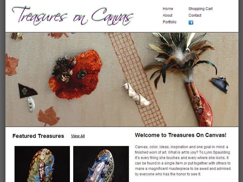 treasures on canvas ecommerce website design