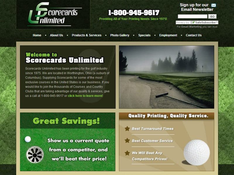 Scorecards Unlimited business website