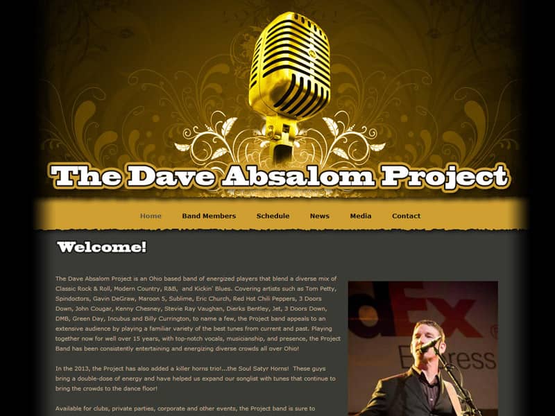 The Dave Absalom Project band design website