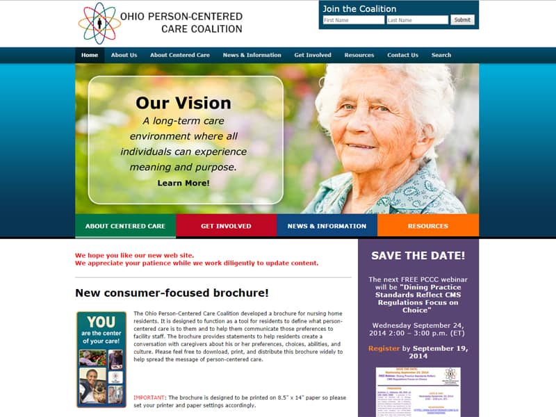 Ohio Person Centered Care Coalition - Charity Website