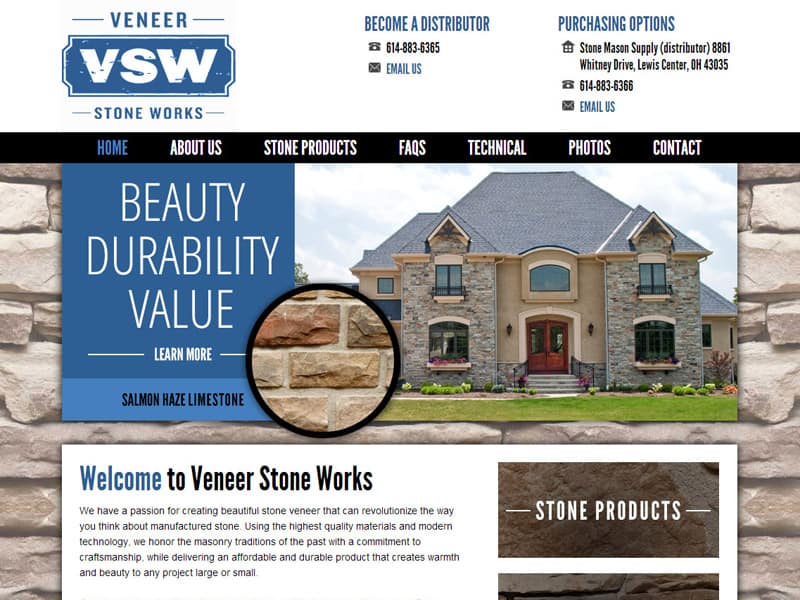 Veneer Stone Works - Stone Manufacturing Website