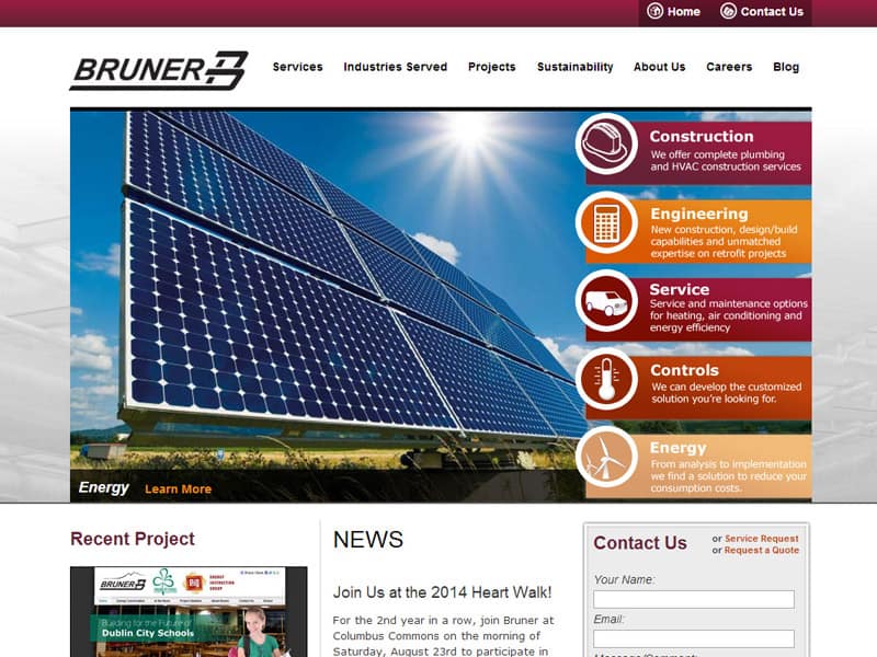 Bruner Corporation - Large Construction / Engineering Firm Website