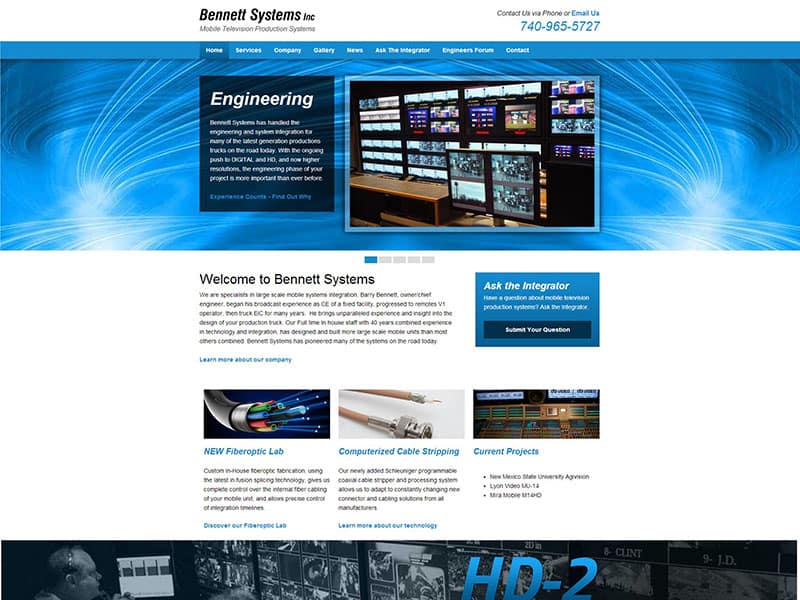 Bennett Systems Inc. - Mobile Television Production Website