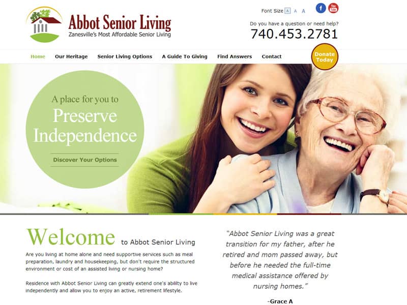 Abbot Senior Living - Retirement Community Website