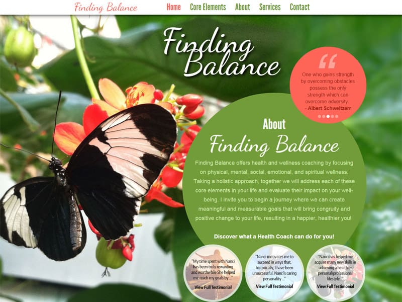 Finding Balance - Health and Wellness Website