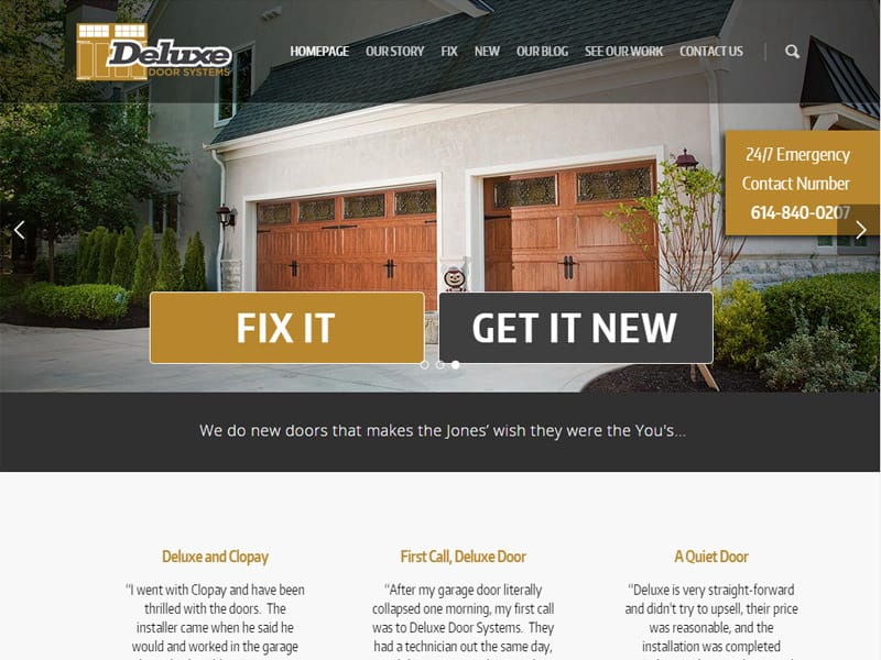 Deluxe Door Systems - Door Installation and Repair Website