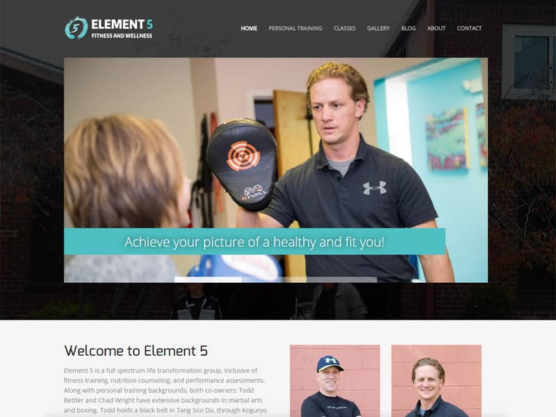 Element 5 Fitness and Wellness - Fitness and Wellness Website