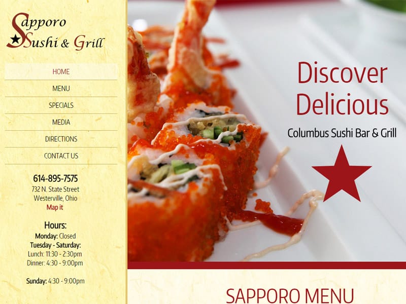 Sapporo Sushi & Grill - Food & Restaurant Website