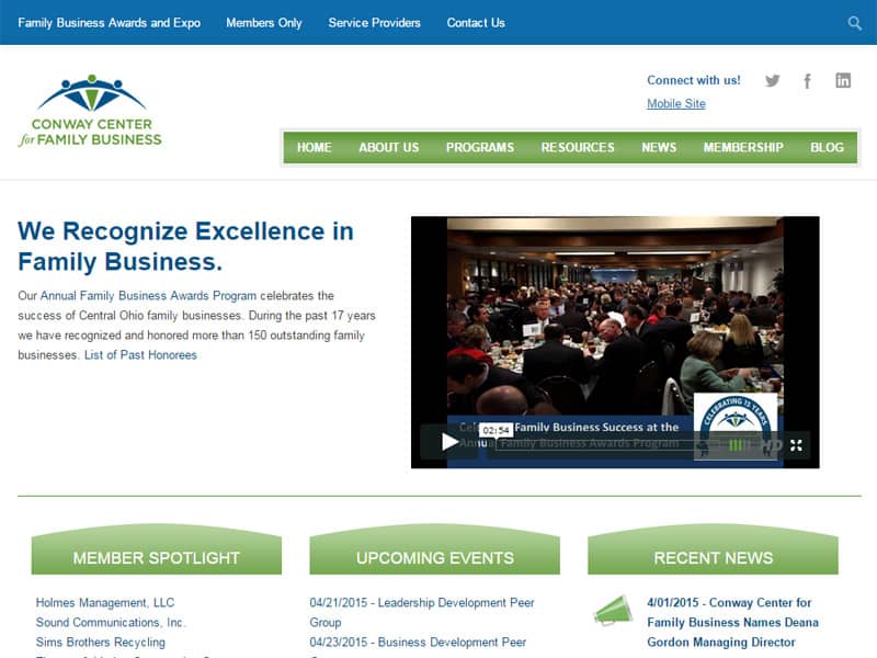 Conway Center for Family Business - Business Website