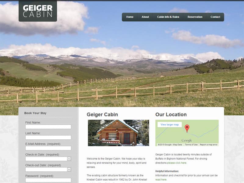 Geiger Cabin - Cabin Rental Website