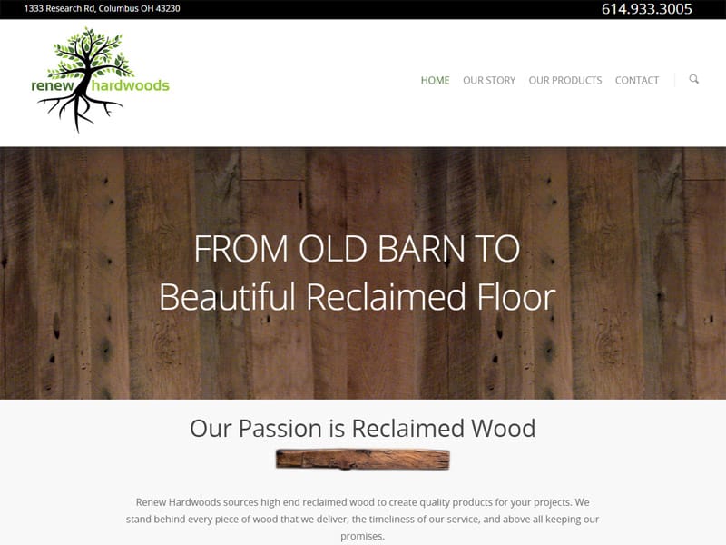 Renew Hardwoods - Wood and Craft Business Website