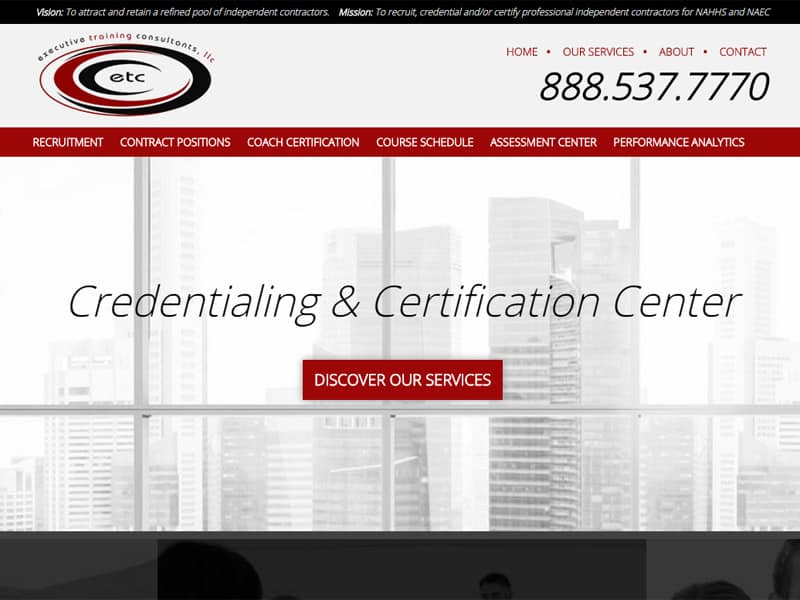 Executive Training Consultants - Assessment and Certification Website