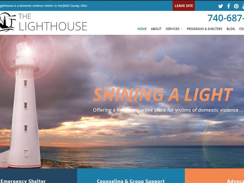 The Lighthouse Domestic Violence Shelter - Non-Profit Website