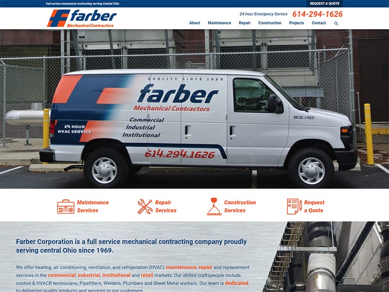 Columbus farber corporation website redesign and rebuild
