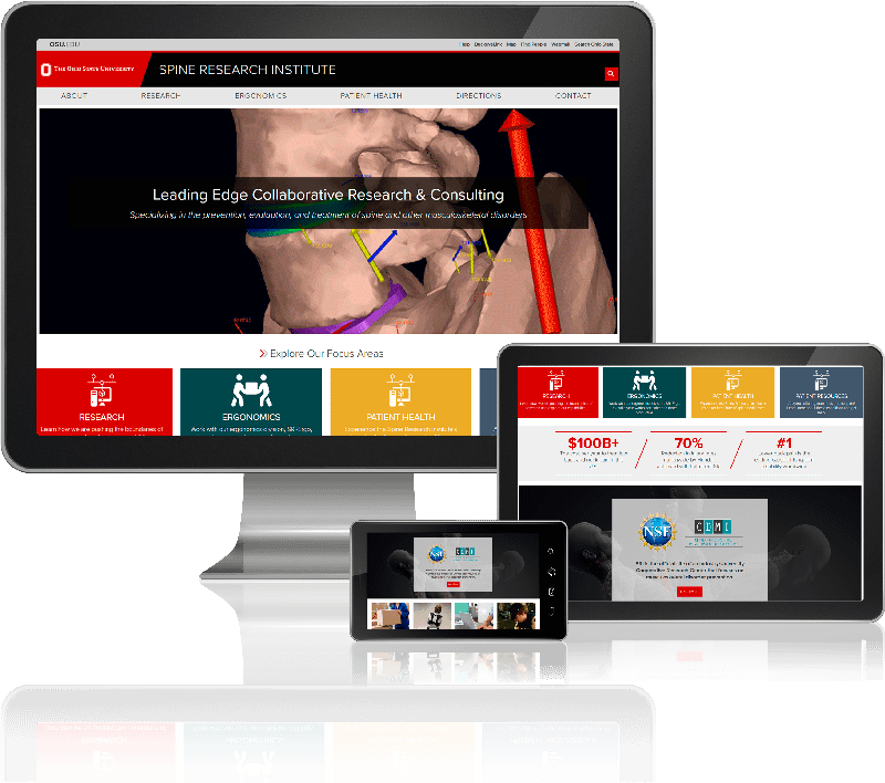 OSU SRI website on desktop, tablet, and mobile screens