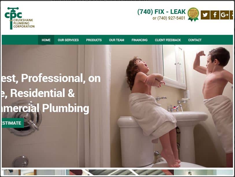 Plumbing Website Design and Launch landing page