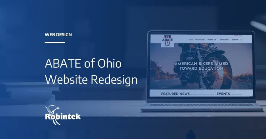 ABATE of Ohio website redesign by Robintek blog header showing design on laptop