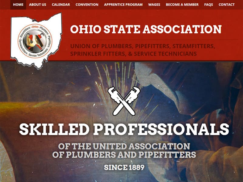 The Ohio State Association of Pipefitters Robintek Columbus site Design, Graphic Design