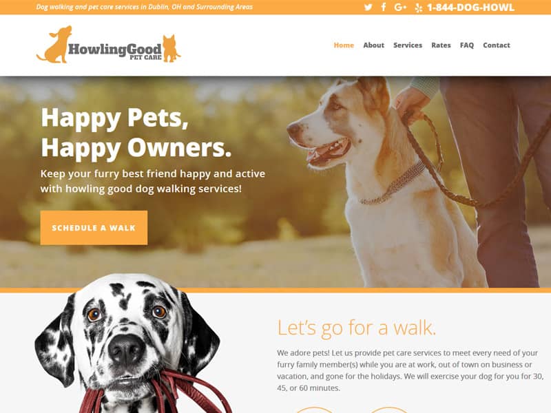 Howling Good Pet Care - Robintek: Columbus Website Design, Graphic Design &  SEO Company