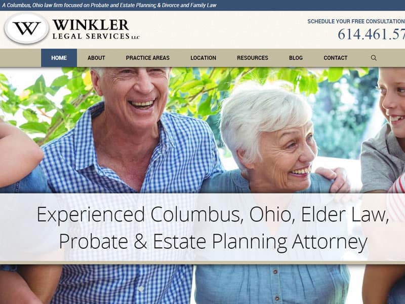 Winkler Legal Services Robintek Columbus site Design, Graphic