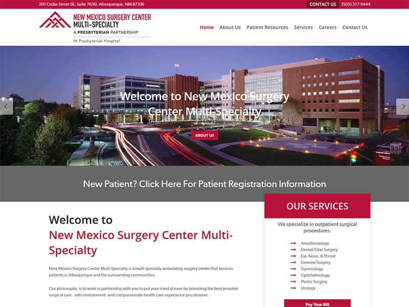 New Mexico Surgery Center - Robintek: Columbus Website Design, Graphic ...