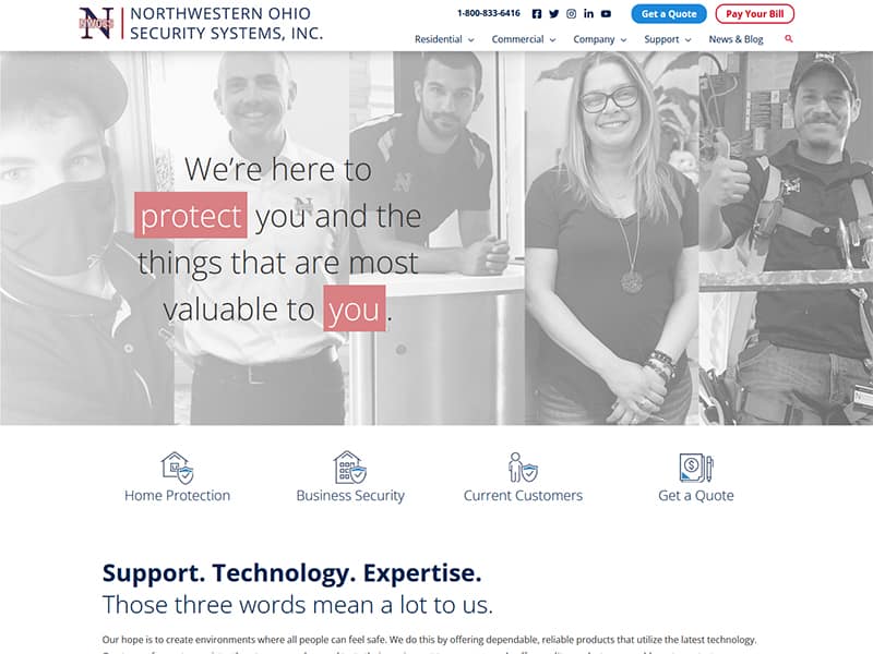 Northwestern Ohio Security Systems Robintek Columbus site Design