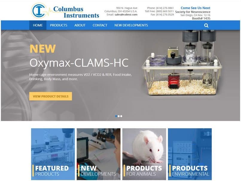 New Website Design and Launch - Columbus Instruments - Robintek ...