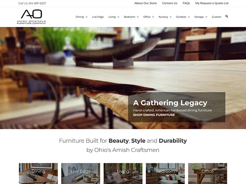 Amish Originals Website Design Robintek Columbus Website Design