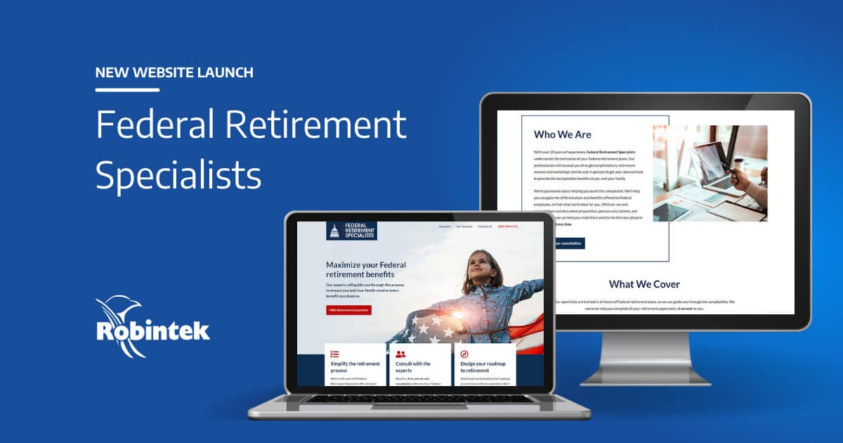New site Design Federal Retirement Specialists Robintek